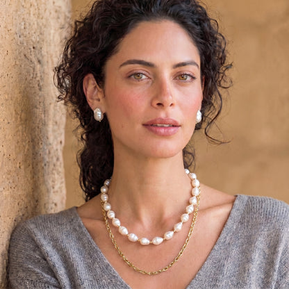 Golden Pearl Layers Necklace